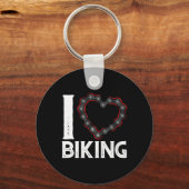 Mountain Bike Cycling Bicycle I Love Biking  キーホルダー (正面)