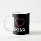 Mountain Bike Cycling Bicycle I Love Biking  コーヒーマグカップ (左)
