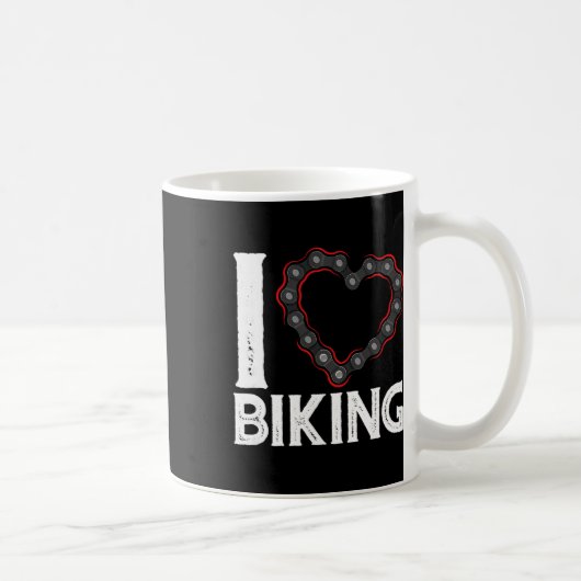 Mountain Bike Cycling Bicycle I Love Biking  コーヒーマグカップ (右)