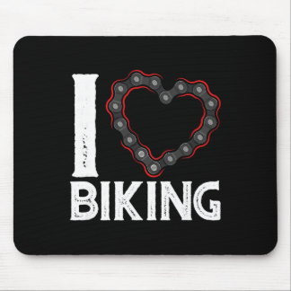 Mountain Bike Cycling Bicycle I Love Biking  マウスパッド