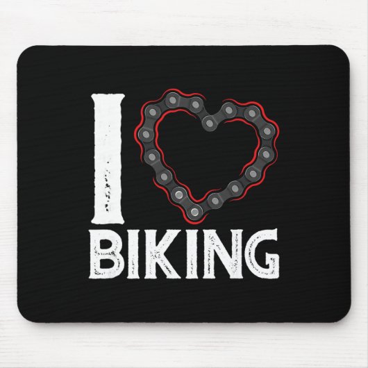 Mountain Bike Cycling Bicycle I Love Biking  マウスパッド (正面)