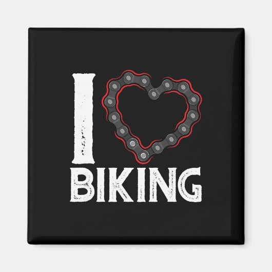 Mountain Bike Cycling Bicycle I Love Biking  マグネット (正面)