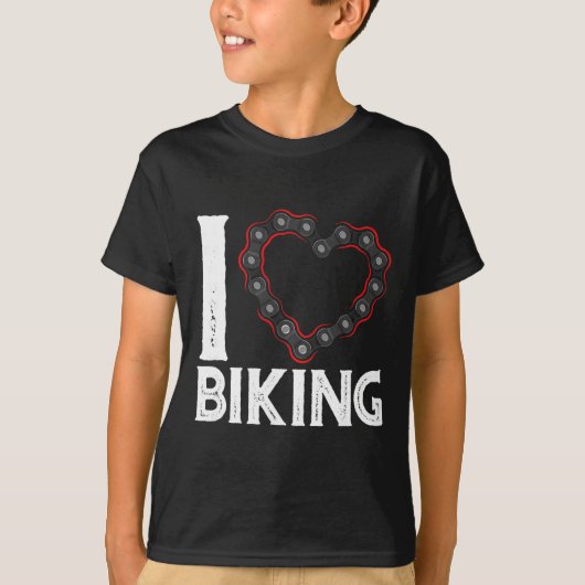 Mountain Bike Cycling Bicycle I Love Biking  Tシャツ (正面)