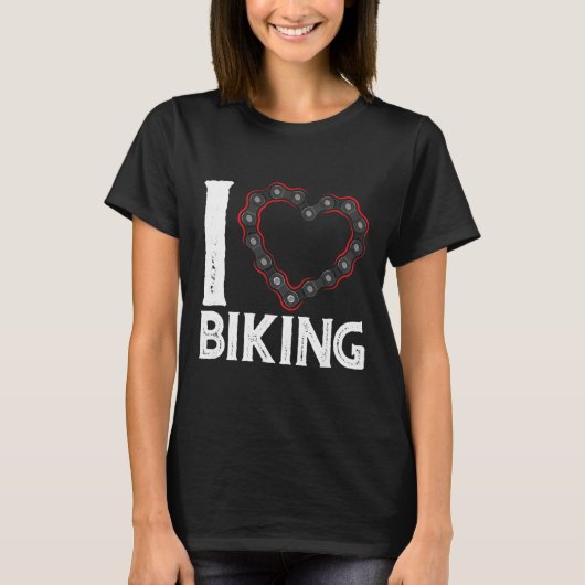 Mountain Bike Cycling Bicycle I Love Biking  Tシャツ (正面)