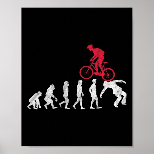 Mountain Bike Evolution Crash Funny Mtb Bicycle Ri ポスター (正面)