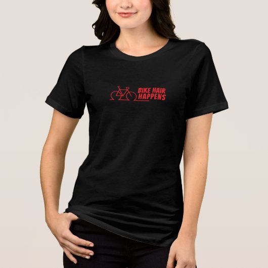 Mountain Bike Girl Irony red black トライブレンドＴシャツ (正面)