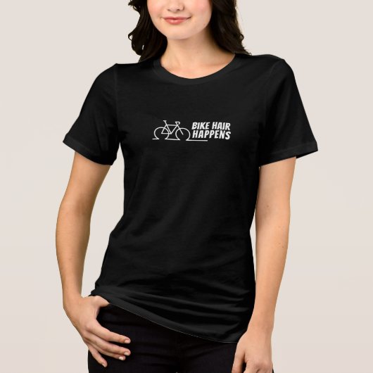 Mountain Bike Girl Irony white black トライブレンドＴシャツ (正面)