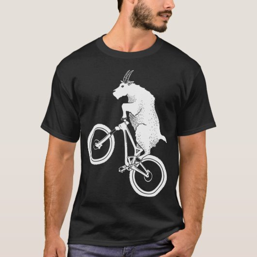 Mountain Bike Goat Funny Bicycle Day For Goat Love Tシャツ (正面)