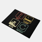 Mountain Bike MTB Eat Sleep Repeat Funny Retro ドアマット (アングル)