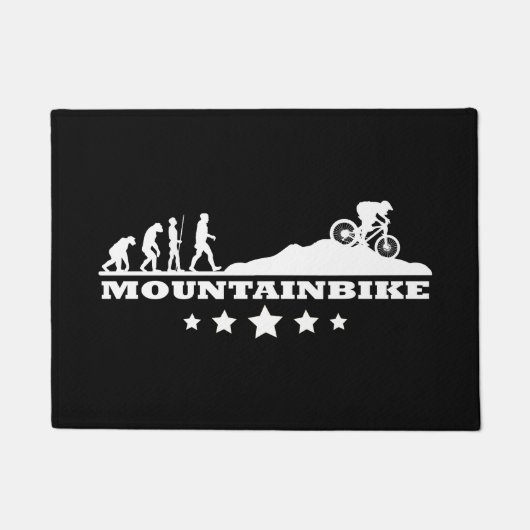 Mountain Bike MTB Evolution Gift for Men Woman ドアマット (正面)