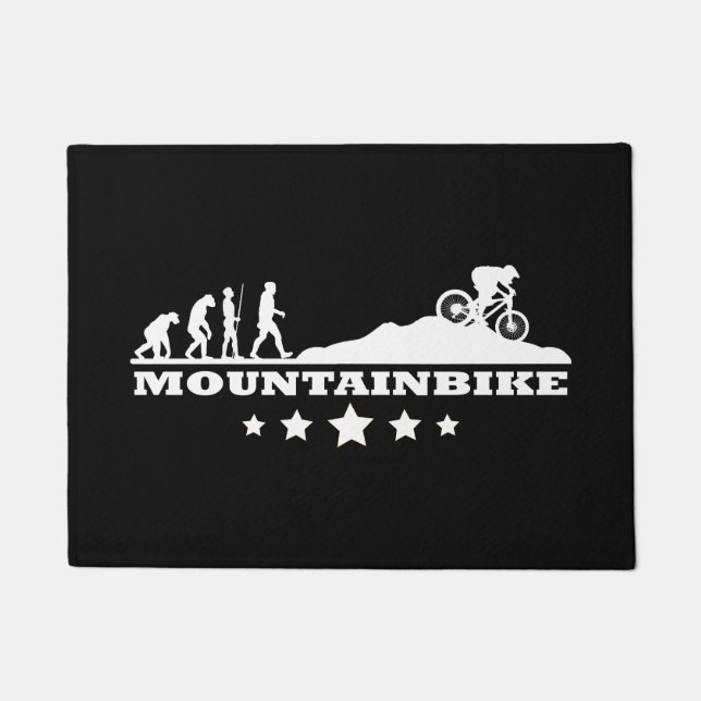 Mountain Bike MTB Evolution Gift for Men Woman ドアマット (正面)