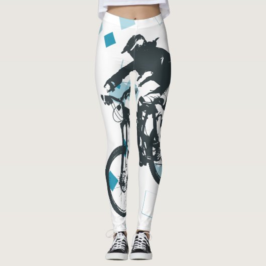 Mountain bike Rider Blue Leggings レギンス (正面)