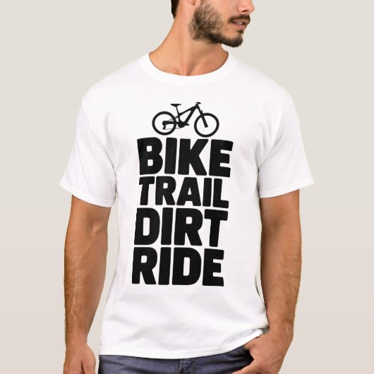 Mountain Biker Silhouette Adventure Design Tシャツ (正面)
