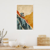 Mountain Biking Art Print, Vintage Style, Bold ポスター (キッチン)