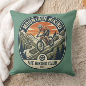 Mountain Biking Club Adventure Throw Pillow クッション (ブランケット)
