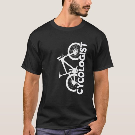Mountain Biking Cycologist Vertical Graphic Tシャツ (正面)