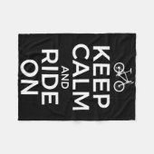 Mountain Biking, Mountain Biker, Keep Calm And Rid フリースブランケット (正面(横))
