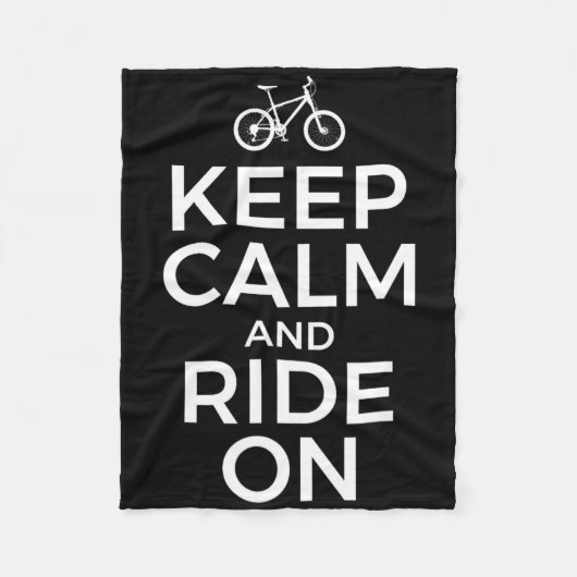 Mountain Biking, Mountain Biker, Keep Calm And Rid フリースブランケット (正面)