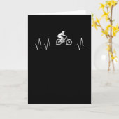 Mountain Biking Pulse Downhill Biker Heartbeat MTB カード (黄色い花)