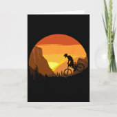 Mountain Biking Retro Sunset Trail Rider  カード (正面)