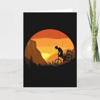 Mountain Biking Retro Sunset Trail Rider  カード