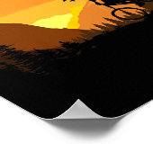 Mountain Biking Retro Sunset Trail Rider  ポスター (角)