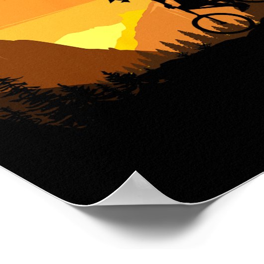 Mountain Biking Retro Sunset Trail Rider  ポスター (角)