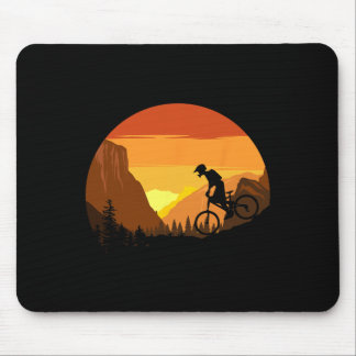 Mountain Biking Retro Sunset Trail Rider  マウスパッド