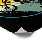Mountain Biking Retro Vintage Landscape Mtb Rider  ポスター (角)