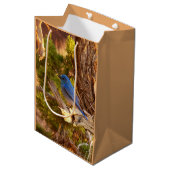 Mountain Bluebird at Arches National Park ミディアムペーパーバッグ (正面アングル)