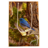 Mountain Bluebird at Arches National Park ミディアムペーパーバッグ (裏面)