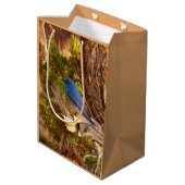 Mountain Bluebird at Arches National Park ミディアムペーパーバッグ (裏面アングル)