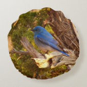 Mountain Bluebird at Arches National Park ラウンドクッション (裏面)