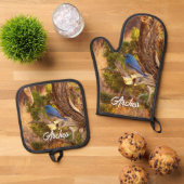 Mountain Bluebird at Arches National Park 鍋つかみ&鍋敷きセット (トップダウン)