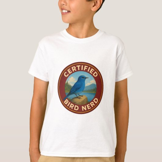 Mountain Bluebird Vintage Badge Tシャツ (正面)