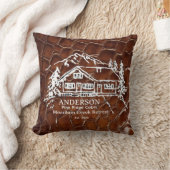 Mountain Cabin Faux Crocodile Leather Doormat クッション (ブランケット)