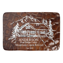 Mountain Cabin Faux Crocodile Leather Doormat バスマット