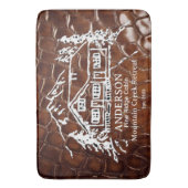 Mountain Cabin Faux Crocodile Leather Doormat バスマット (正面縦)