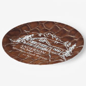 Mountain Cabin Faux Crocodile Leather Doormat ペーパープレート (アングル)