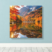 Mountain Calm in Fall キャンバスプリント (インサイチュ (ウッドフロア))
