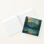 Mountain Campfire Lake Notebook with Evening Fores ノートブック (内部)