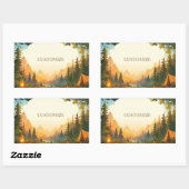 Mountain Camping Adventure – Outdoor Travel Art 長方形シール (シート)