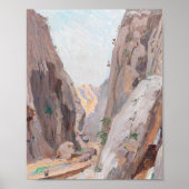Mountain Canyon Neutral Abstract Art Print ポスター (正面)