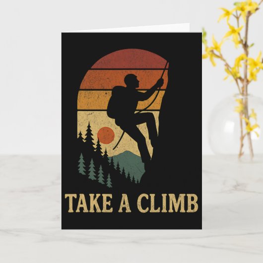 Mountain Climbing Enthusiast Take A Climb Mountain カード (黄色い花)