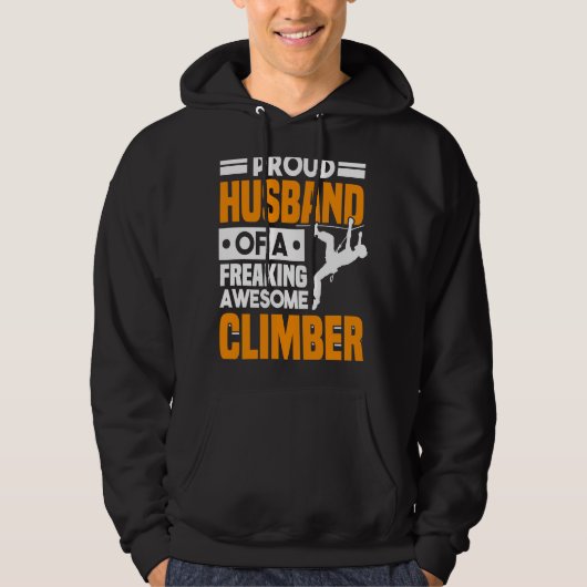 Mountain Climbing Rock Climb Climber Husband  3 パーカ (正面)