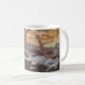 Mountain Cougar Winter Scene Coffee Cup  コーヒーマグカップ (正面右)