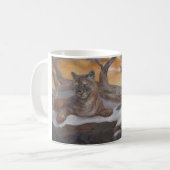 Mountain Cougar Winter Scene Coffee Cup  コーヒーマグカップ (正面左)