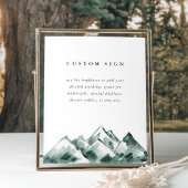 Mountain Custom Wedding Sign Template ポスター