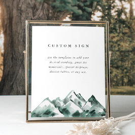 Mountain Custom Wedding Sign Template ポスター