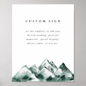 Mountain Custom Wedding Sign Template ポスター (正面)